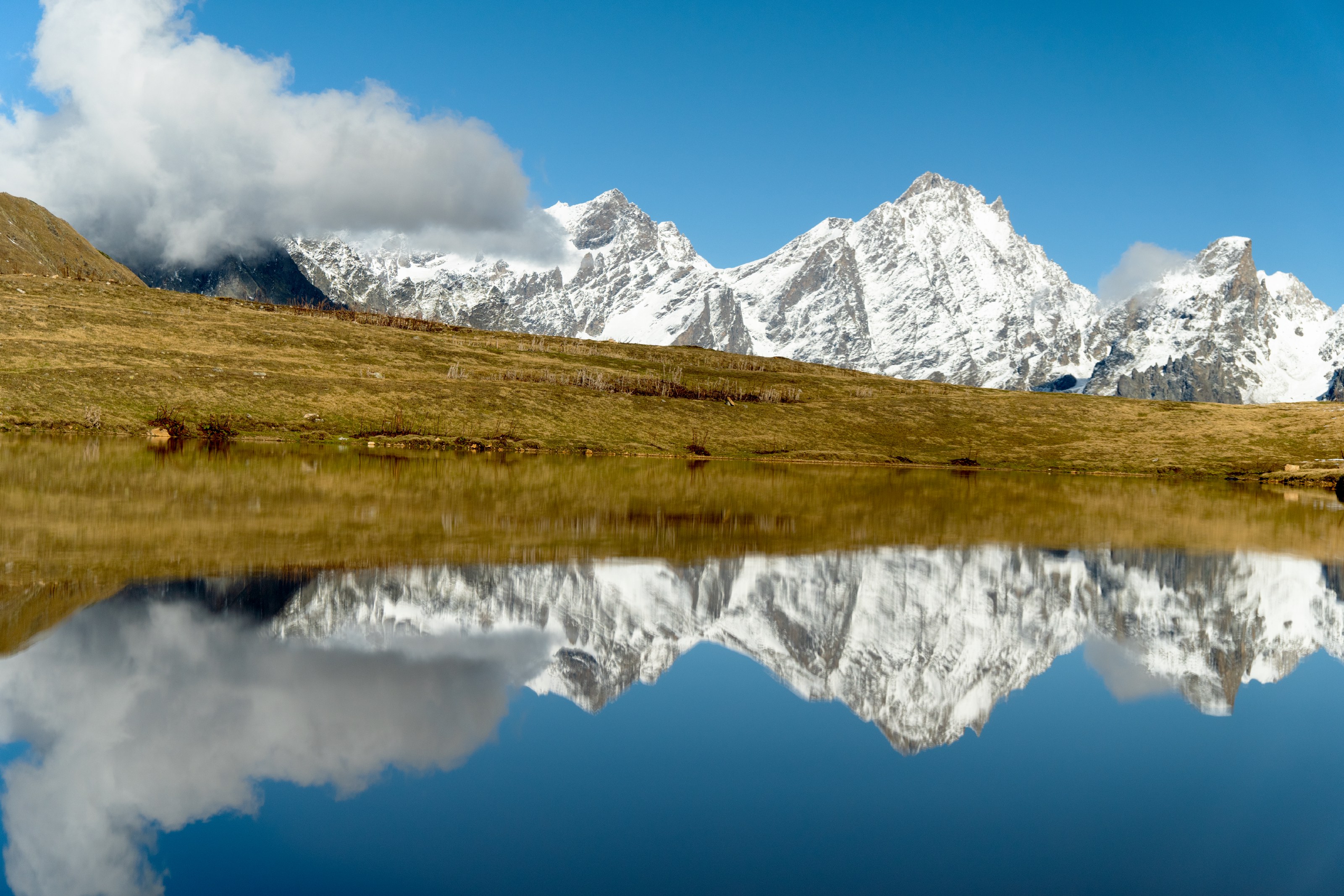 Mountains reflected in a lake